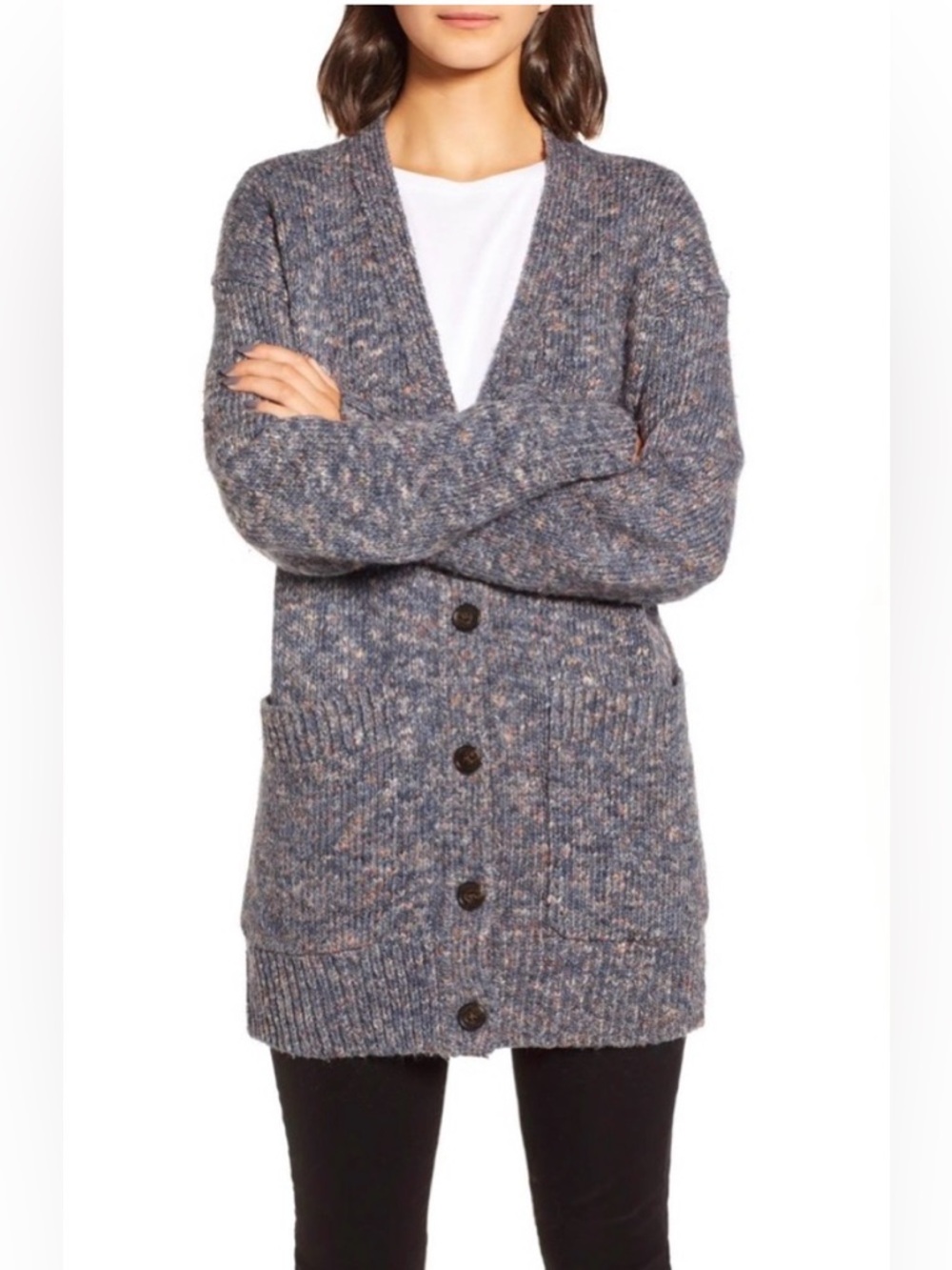 J.Crew Point Sur oversized patch pocket cardigan sweater size large wool blend